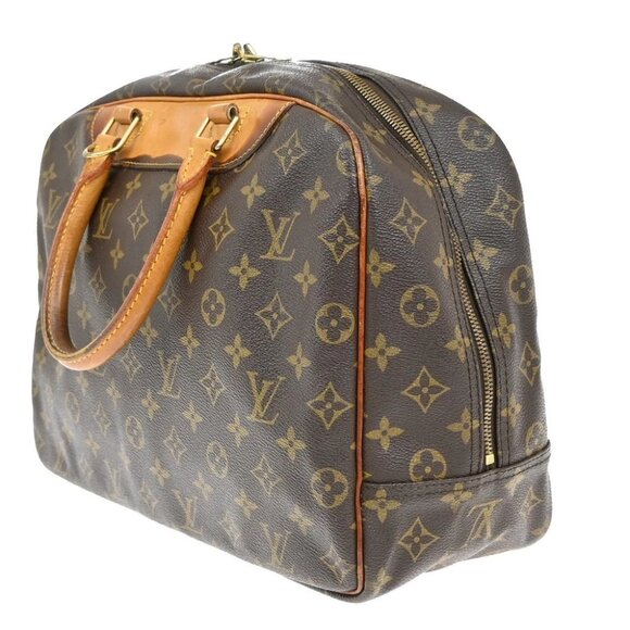 LOUIS VUITTON LV Logo Deauville Hand Bag Monogram Leather Brown - Picture 4 of 15